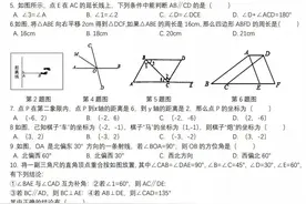 七年级数学下学期第二次月考卷图片