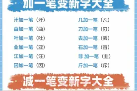 天哪天哪｜这位妈妈把加减一笔变新字整理好啦图片