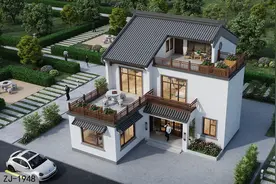 11×15米三层中式别墅，每层单独入户，后期分家不再是难题图片