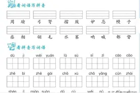 【看拼音写词语】五年级语文下册［第二单元］练习附答案图片