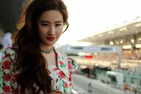 “神仙姐姐”刘亦菲现身阿布扎比F1赛场，罕见晒九宫格美照，穿花朵上衣染黄发状态绝佳图片