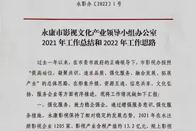 永康市影视文化产业领导小组办公室2021年工作总结和2022年工作思路图片