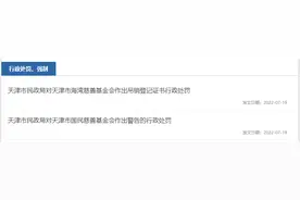 曝光｜天津这两个慈善基金会被处罚图片