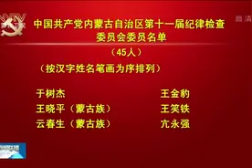 中国共产党内蒙古自治区第十一届纪律检查委员会委员名单图片