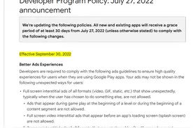 谷歌 Play Store 新规：禁止 App 随意插入全屏广告图片