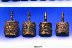 精美的齐国鎏金编钟图片