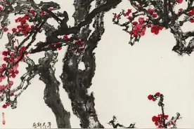 【每周一画】于希宁精品花鸟画鉴赏——《红梅报春》图片