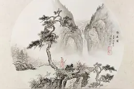 实力派山水画家黄开前——圆形扇面国画作品欣赏图片