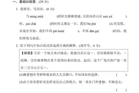 六年级语文（下）第三单元综合素质达标附参考答案图片