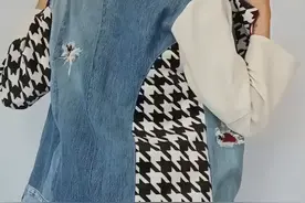 「旧物改造」用旧牛仔裤改造的惊艳拼花布服饰图片