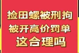 捡田螺被刑拘、被开高价罚单，这合适吗？看百姓们如何说？图片