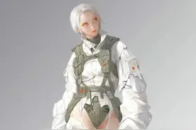 修长的身材，充满干练气息的角色绘画图片