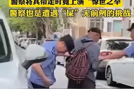 炸裂！青岛闹事大爷被警察带走，竟当场拉屎撒泼，自称：盲流子！图片