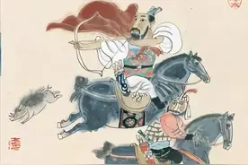 一天一个成语：弯弓饮羽图片