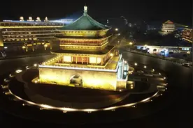 跨年夜钟鼓楼夜景图片