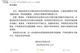 西电通报“学生找人代做毕设事件”：2人留校察看一年图片
