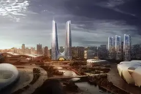 310米！杭州最高双子塔“绿地·世纪中心”幕墙铺装完成图片