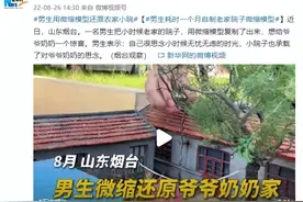 为了爷爷奶奶，小伙用微缩模型复刻了老家小院图片