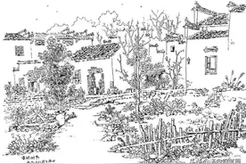 「汤向钢笔画」写生小技巧(含详细步骤)：屏山写生《清明时节》图片