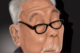 一代宗师钱松嵒肖像漫画图片