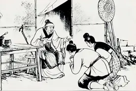 民间故事：女子盖房，地基下挖出蟒蛇缠枯木，蛇说请借我水缸一用图片