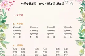 语文专项练习：1000个近义词、反义词图片