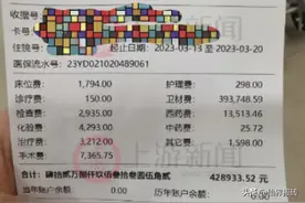 住院不到8天，医院开出428933元账单，网友炸锅了！图片