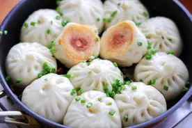好吃的生煎包，馅料鲜美，一口气可以吃3个，解馋更管饱图片