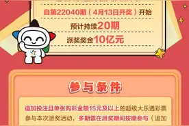 大乐透10亿派奖现新亮点，重小奖轻大奖，15元追加门槛首次亮相图片