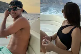 亚马尔带女友度假，租豪华游艇出海！差3岁姐弟恋，高调秀恩爱图片