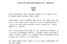 （初中22）语文八年级下册语文必背古诗文整理(原文+译文）图片