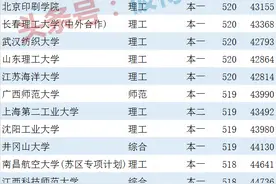 全国高校在江西录取线和位次排名汇总表（理科）图片