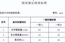 生活污水处理标准（详细）图片