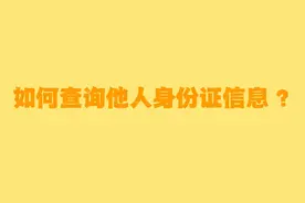 他人身份信息可以这样查！图片