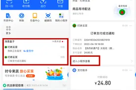 支付宝首页新增商家订单消息提醒，可跳转小程序图片