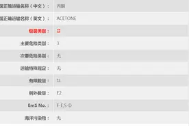 3类危险品丙酮（UN1090）广州港海运出口报关订舱流程图片
