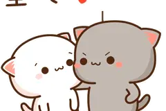 蜜桃猫表情包（十三）壁咚你壁咚我图片