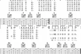零基础学吉他（第16课）八六拍练习曲1：《同桌的你》C调吉他谱图片