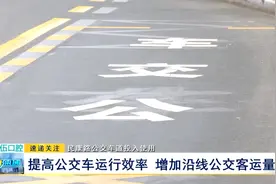 民康路公交车道投入使用：提高公交车运行效率 增加沿线公交客运量图片