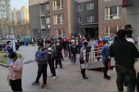 河北燕郊跨省上班族排百米长队 办理京冀通勤证图片