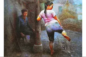 罗中立美术作品选，真挚情感，追忆时光、丰富笔触，时代的剪影图片