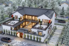 农村盖房就要盖中式合院，院子大到能种菜，20×18米中式户型分享图片