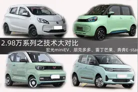 2.98万系列全对比，宏光miniEV、朋克多多、雷丁芒果、奔奔Estar图片