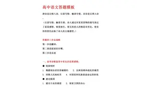 退休老教师：我将高中语文三年高分答题模板，浓缩这26页！可打印图片