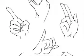 画人难画手，手部动态的画法，适合临摹图片