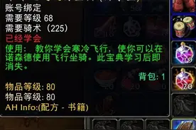 魔兽世界WLK怀旧服：寒冷天气飞行宝典别乱买，不邮寄用白花1000G图片
