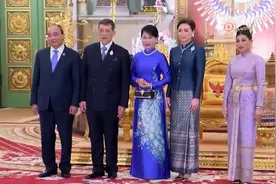 APEC峰会越南夫人的旺夫脸火了！多套奥黛造型好美，和老公夫妻相图片