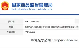 库博光学召回“隐形眼镜”产品，部分产品境内有售图片