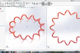 用SolidWorks画一个弹簧圈，两个扫描就完成了图片