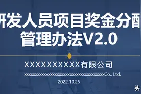 研发人员项目奖金分配管理办法V2.0「实例」图片